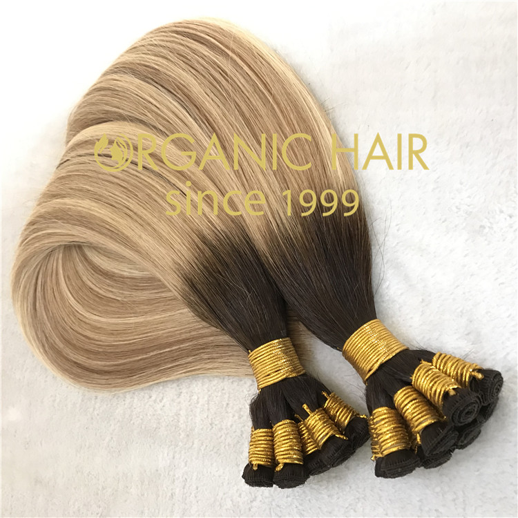 High end handtied weft with full cuticle intact  C74